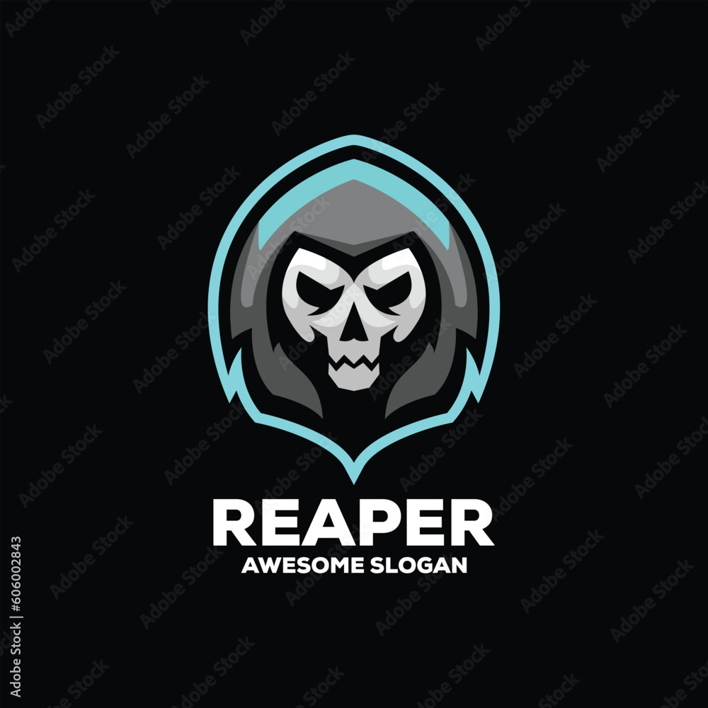 reaper esport mascot logo desin illustration