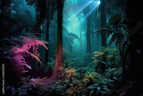 Nature s Nighttime Symphony  Revel in the Bioluminescent Forest s Harmony