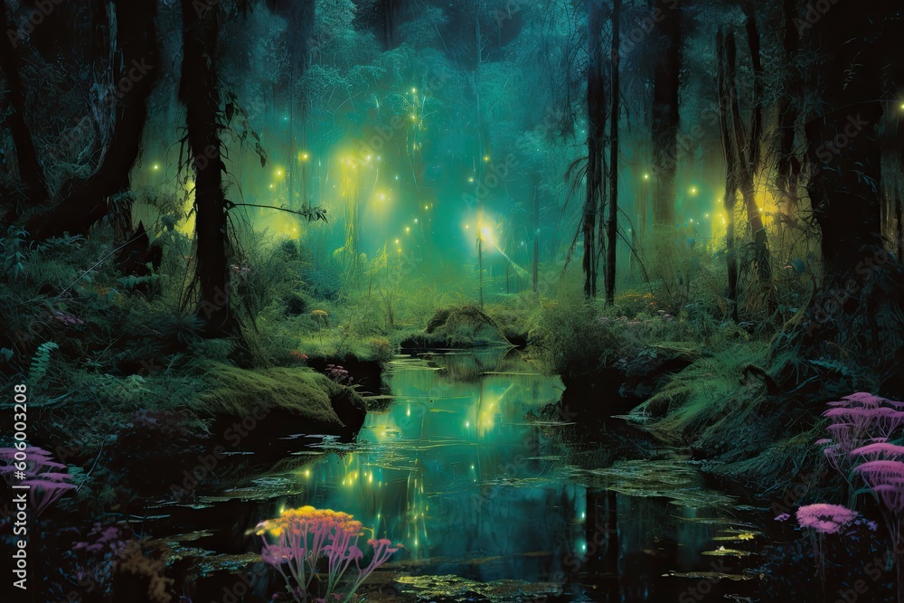 The Forest's Secret Symphony: A Melodic Journey of Bioluminescence
