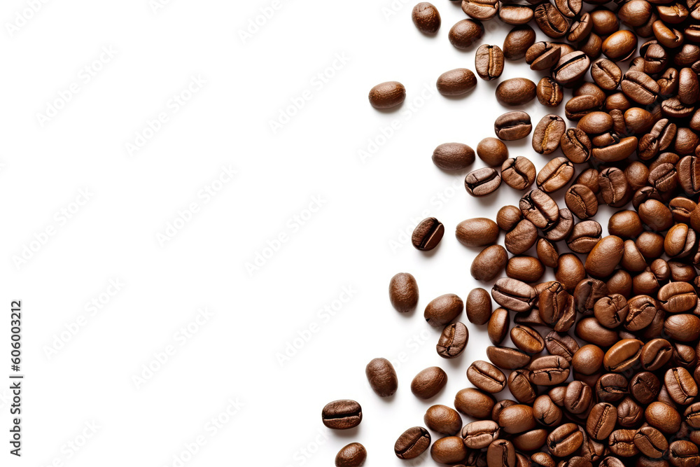 coffee beans on white background ,Generative AI coffee beans on white background ,Generative AI