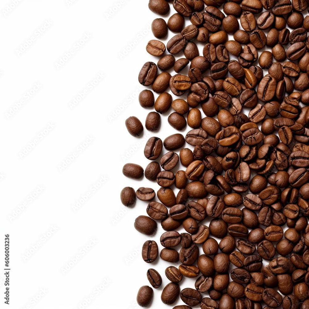 Naklejka premium coffee beans on white background ,Generative AI