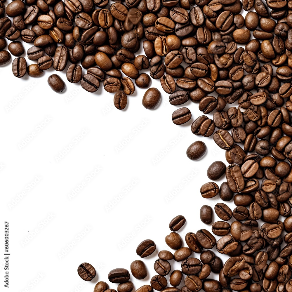 coffee beans on white background ,Generative AI coffee beans on white background ,Generative AI