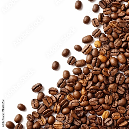 coffee beans on white background  Generative AI