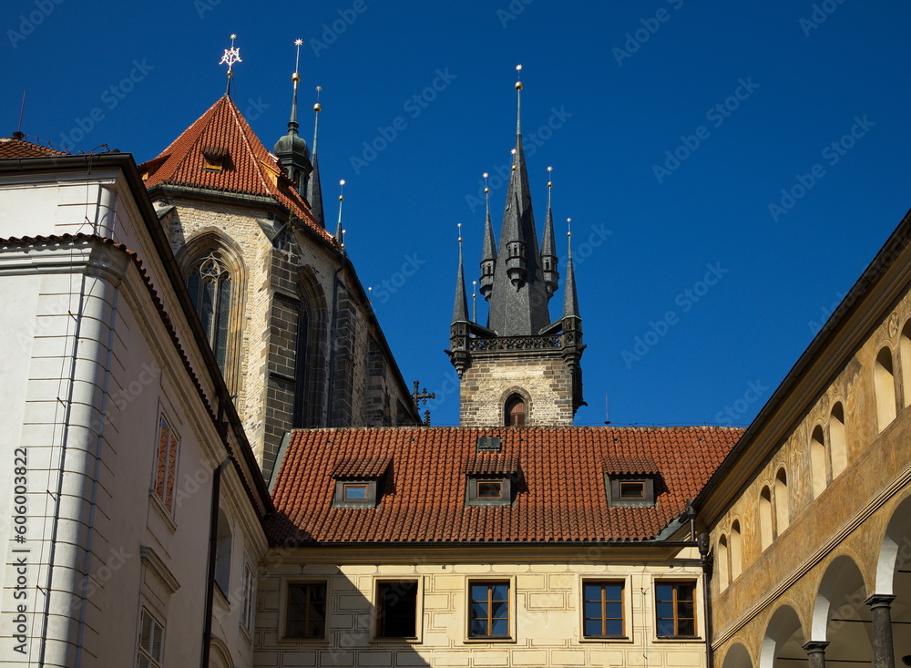 View of the church of Our Lady before Tyn from Ungelt in Prague,Czech Republic,Europe
View of the church of Our Lady before Tyn from Ungelt in Prague,Czech Republic,Europe