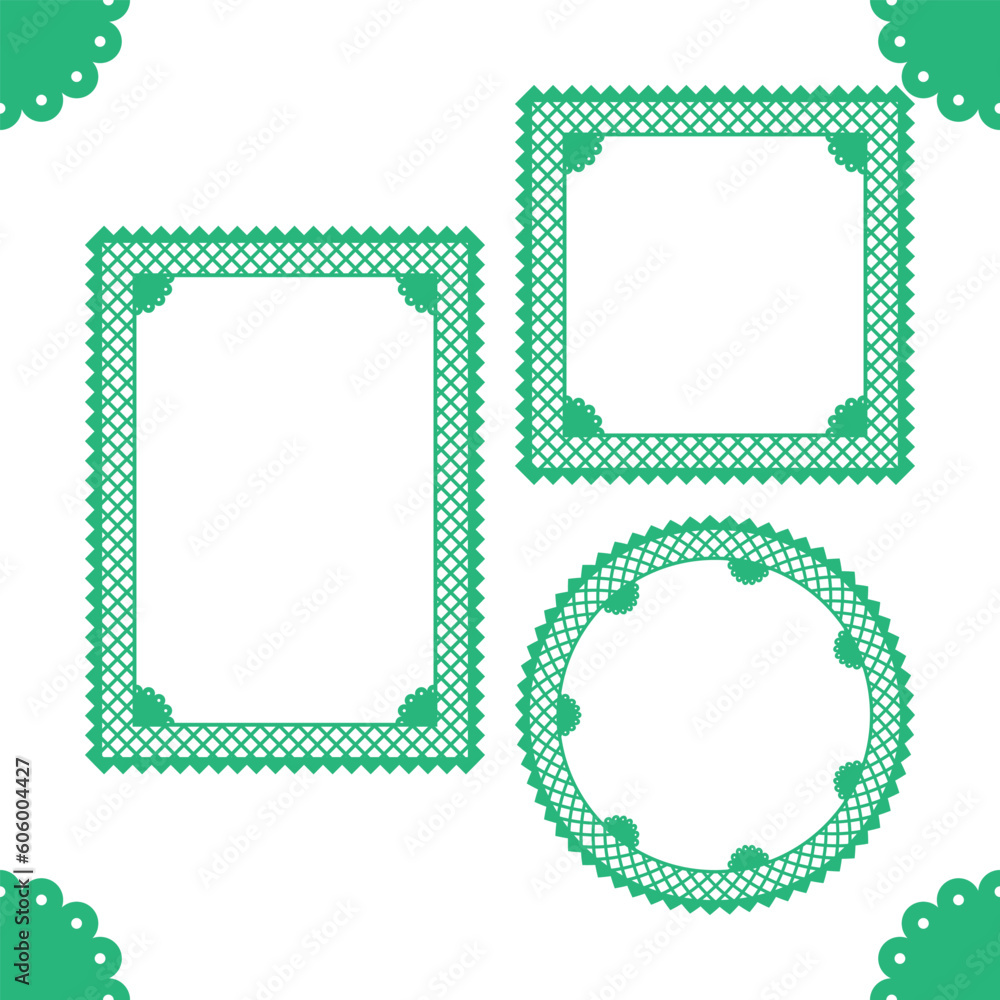 Papel Picado Frames Traditional Mexican Style Cut Out Templates For Greeting Card Banner 6900