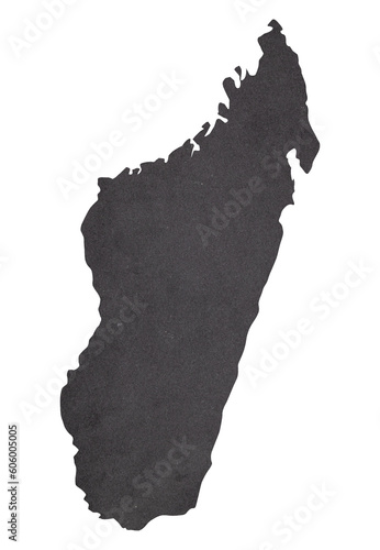 map of Madagascar on old black grunge paper	