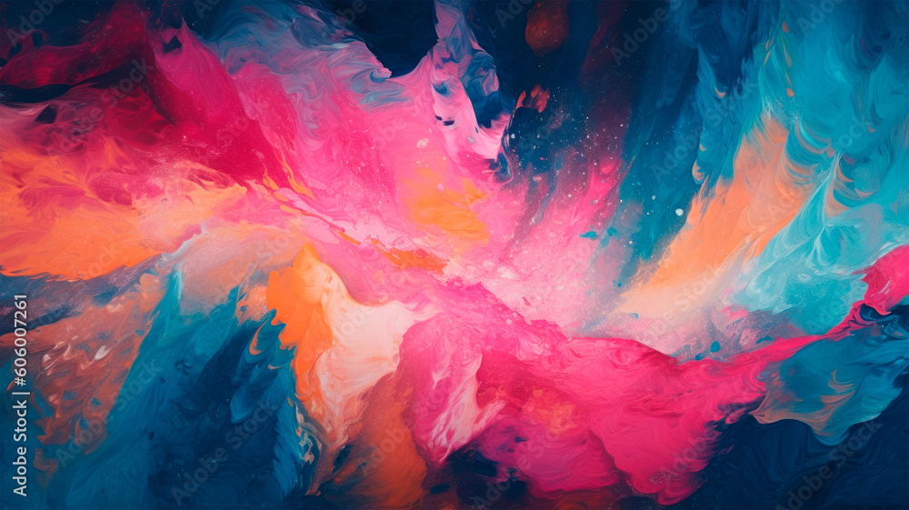 Abstract Color Background. Colorful and Vibrant Painting. Illustration.