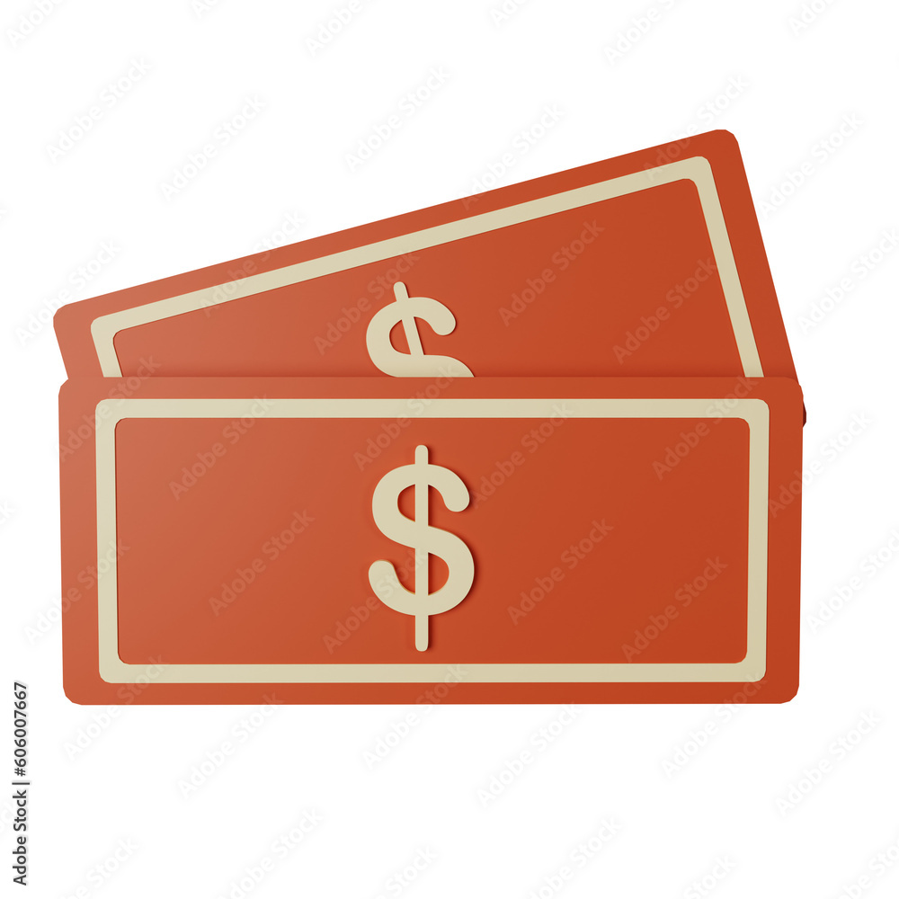 3d icon money isolated on transparent background 3d icon money isolated on transparent background