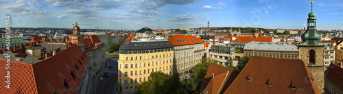 View of architecture from the tower Jindrisska vez in Prague Czech republic Europe 