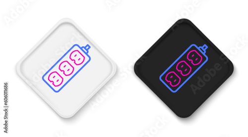 Line Electric extension cord icon isolated on white background. Power plug socket. Colorful outline concept. Vector