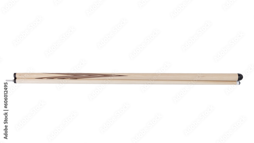 Billiard cues on a white background. Parts of a billiard cue close-up. Live photos of a billiard cue Billiard cues on a white background. Parts of a billiard cue close-up. Live photos of a billiard cue