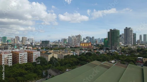 Aerial view of buildings in Makati and the Pasig River in the Philippines photo