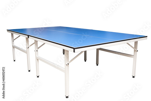 Blue ping pong table. Table tennis. Photo of a professional ping-pong table. Sports equipment isolated on white background