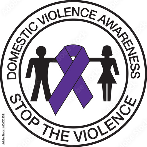 Vector of a stop the violence badge icon on a white background