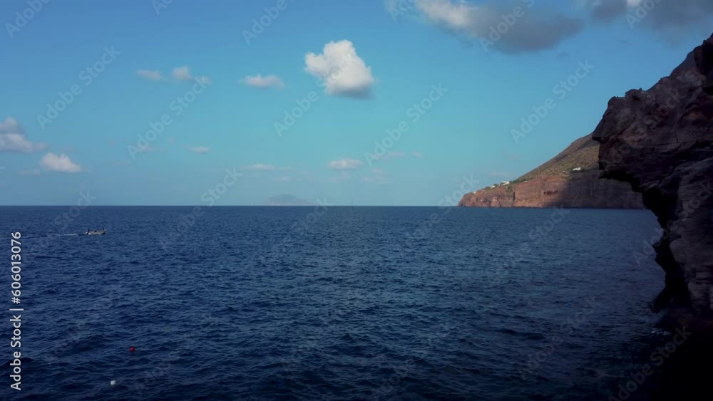 Top view of clear blue Mediterranean water near the shore of Aeolian Islands Top view of clear blue Mediterranean water near the shore of Aeolian Islands