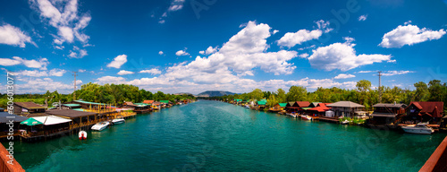 Panoramic shot of Ada Bojana river in sunny weather photo