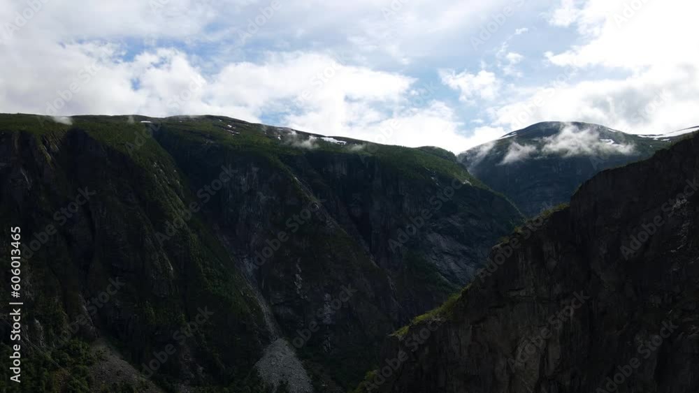 Aerial view of mountains in Hardanger in Norway Aerial view of mountains in Hardanger in Norway
