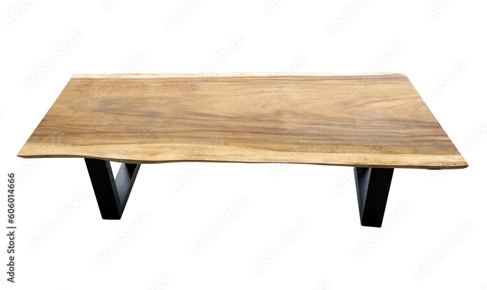 A modern table with a thick wooden top. Top made of exotic suar wood, metal legs, top raw wood for oiling or epoxy coating. A modern table with a thick wooden top. Top made of exotic suar wood, metal legs, top raw wood for oiling or epoxy coating.