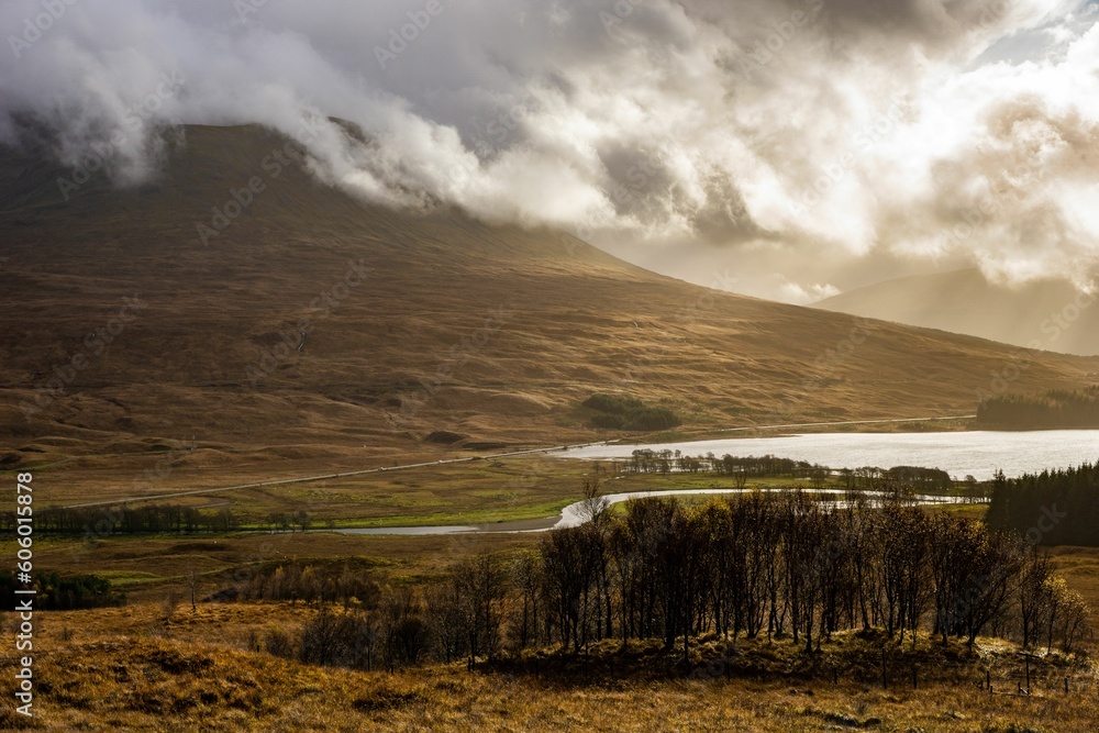 Beautiful view of Loch Tulla in the Scottish Highlands