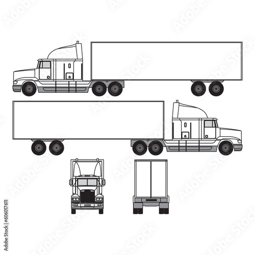 truck car outline, year 1993, isolated white background
