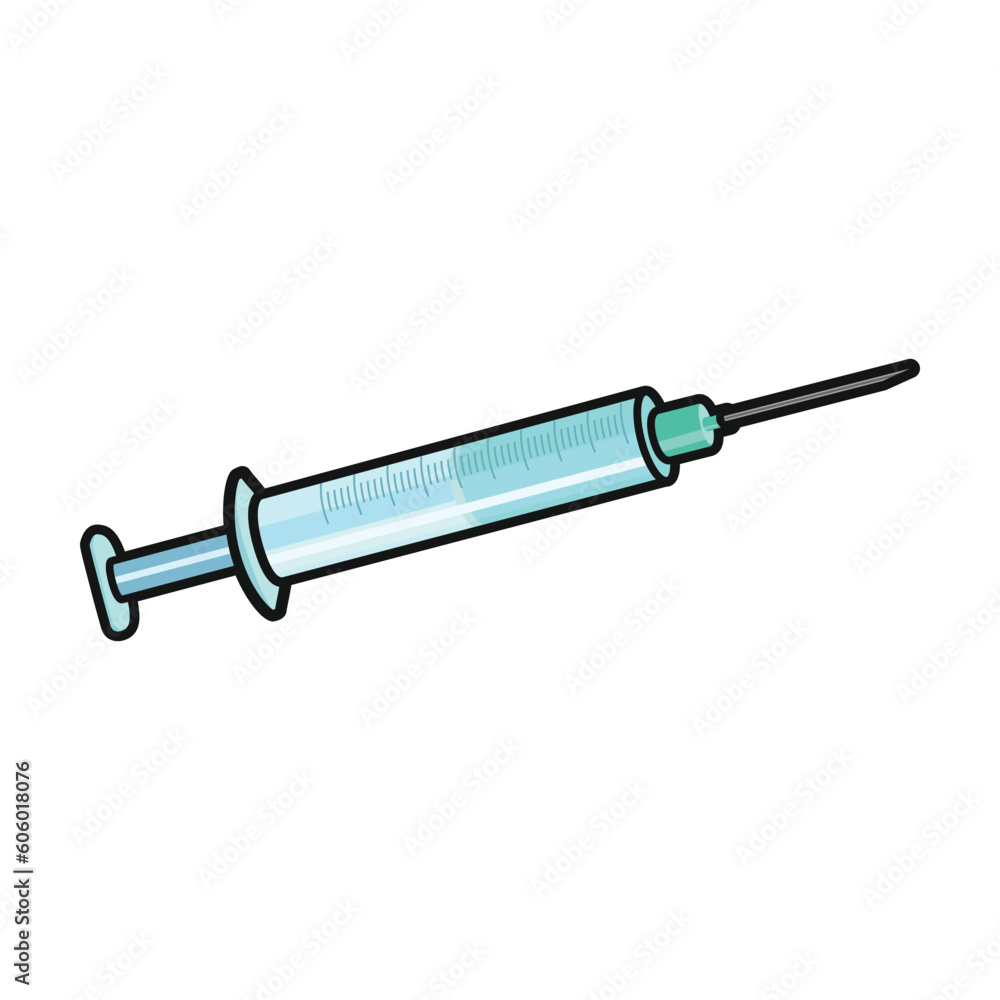 Fototapeta premium Syringe vector icon.Color vector icon isolated on white background syringe.