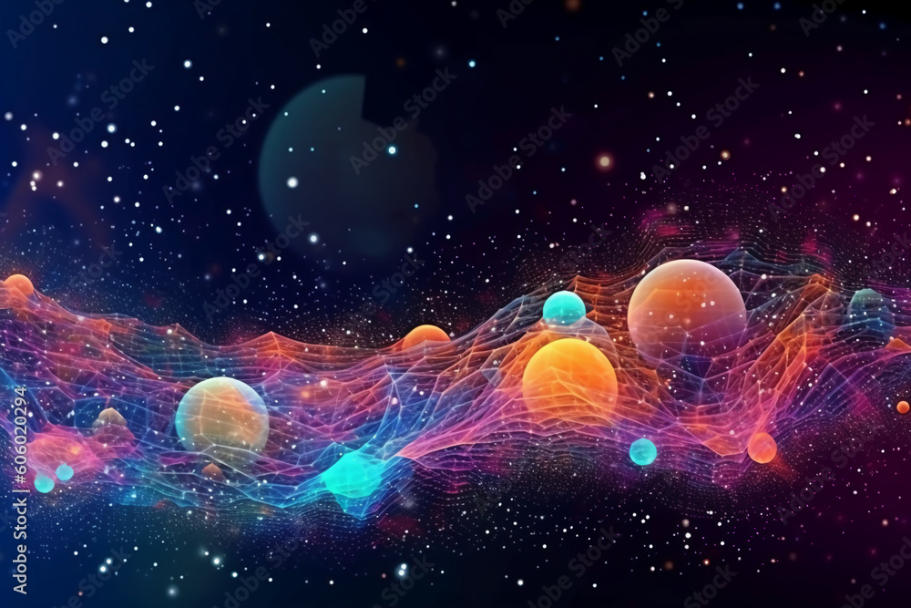 Obraz premium Big data stream futuristic infographic. AI generative