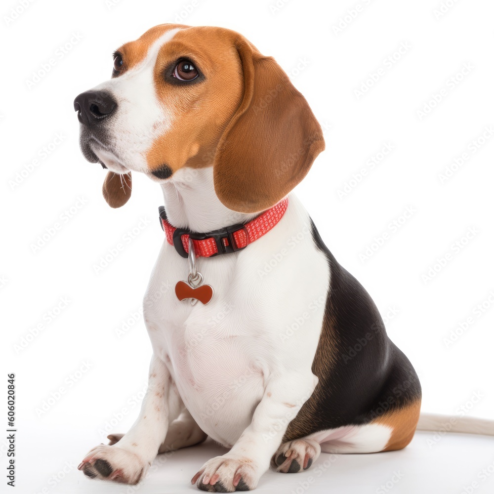 Beagle dog isolated on white background. Generative AI Beagle dog isolated on white background. Generative AI
