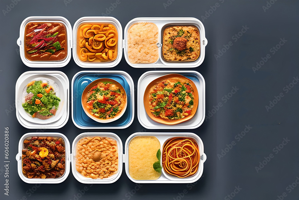 banner for a food delivery service featuring meals and snacks banner for a food delivery service featuring meals and snacks