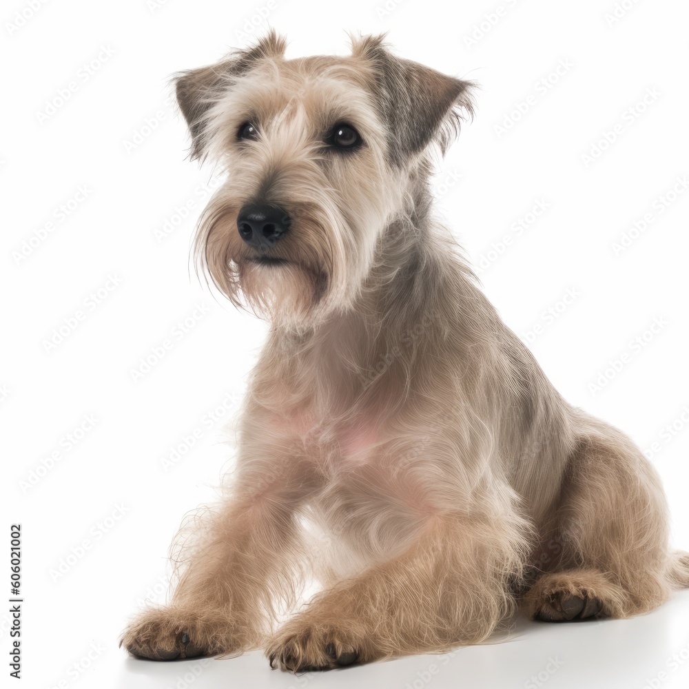 Glen of Imaal Terrier dog isolated on white background. Generative AI