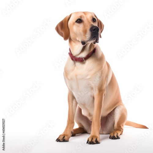 Labrador Retriever dog isolated on white background. Generative AI