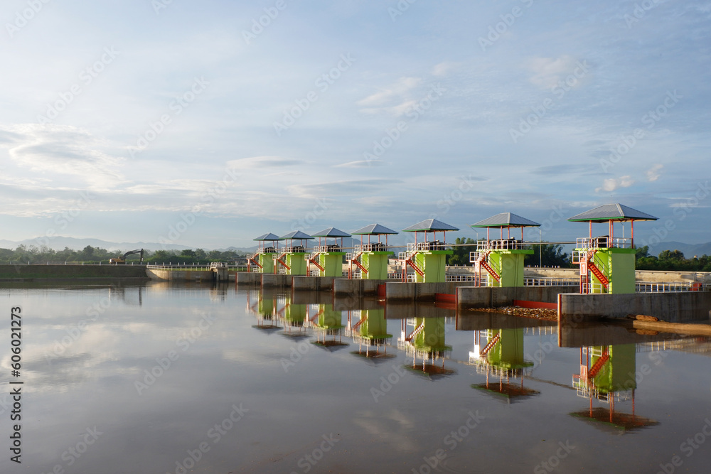 Floodgate at Ping River in Chiang-Mai, Thailand.