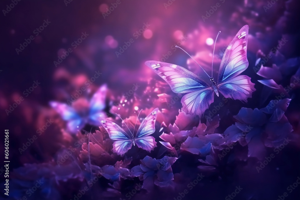 Butterfly flower wallpaper. AI generative Butterfly flower wallpaper. AI generative