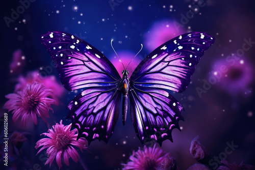 Butterfly flower wallpaper. AI generative © SANGHYUN