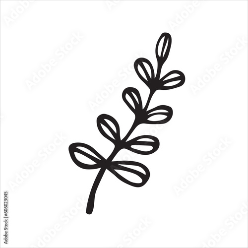 abstract floral design, Floral elements hand drawn vector illustration, isolated on white background