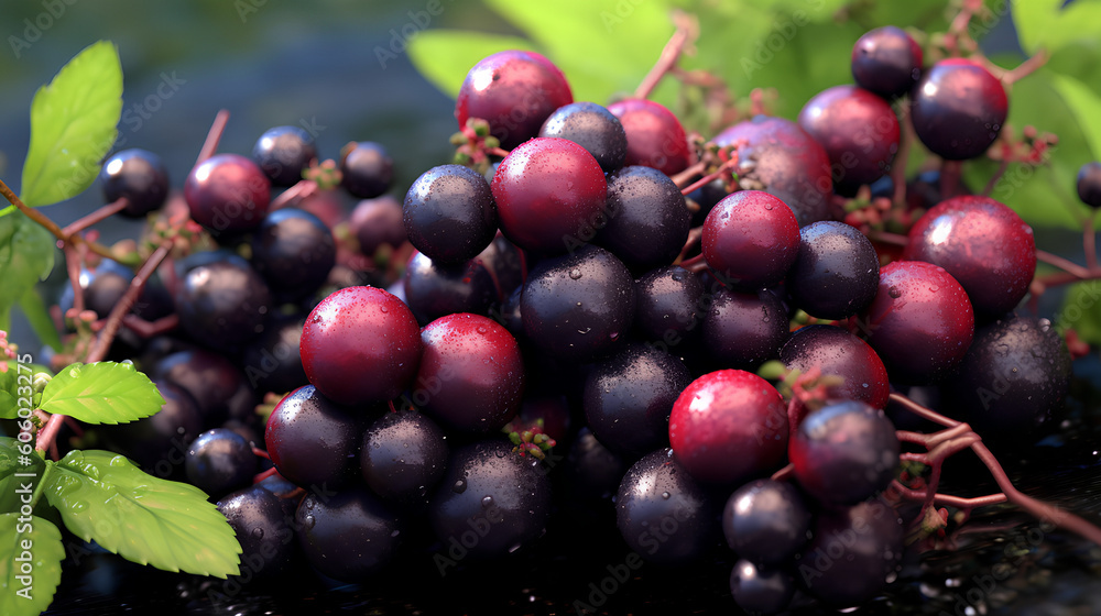 close up of fresh berries created with Generativ Ai technology close up of fresh berries created with Generativ Ai technology