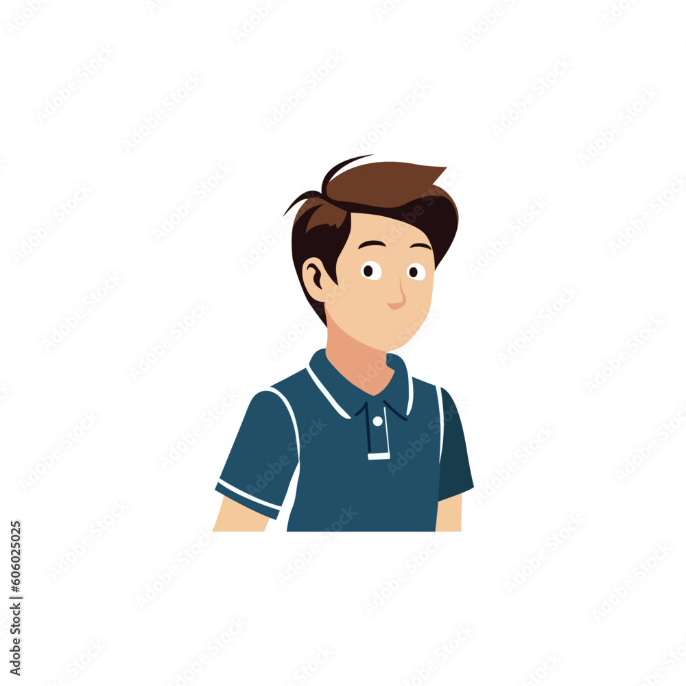 professional young boy avatar profile picture wearing blue shirt vector illustration template design