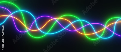 Colorful neon light background, abstract light background, neon light with a black background,