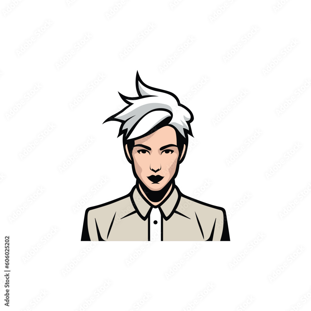 professional woman avatar profile picture with cream shirt vector illustration template design