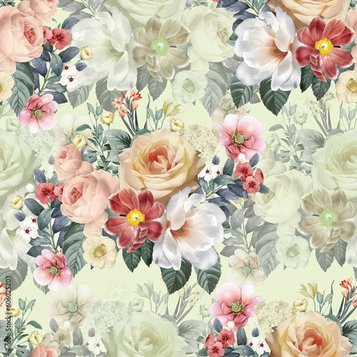 Classic European retro floral pattern © long