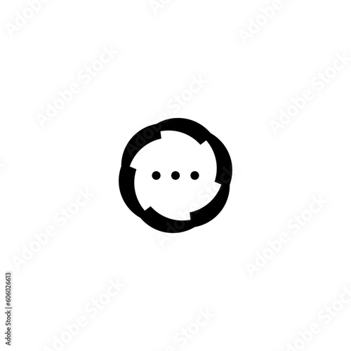 Collaborative Design Chat icon logo and abstract suitable to symbolize technology business, conversational logo, premium logo. Logo Design