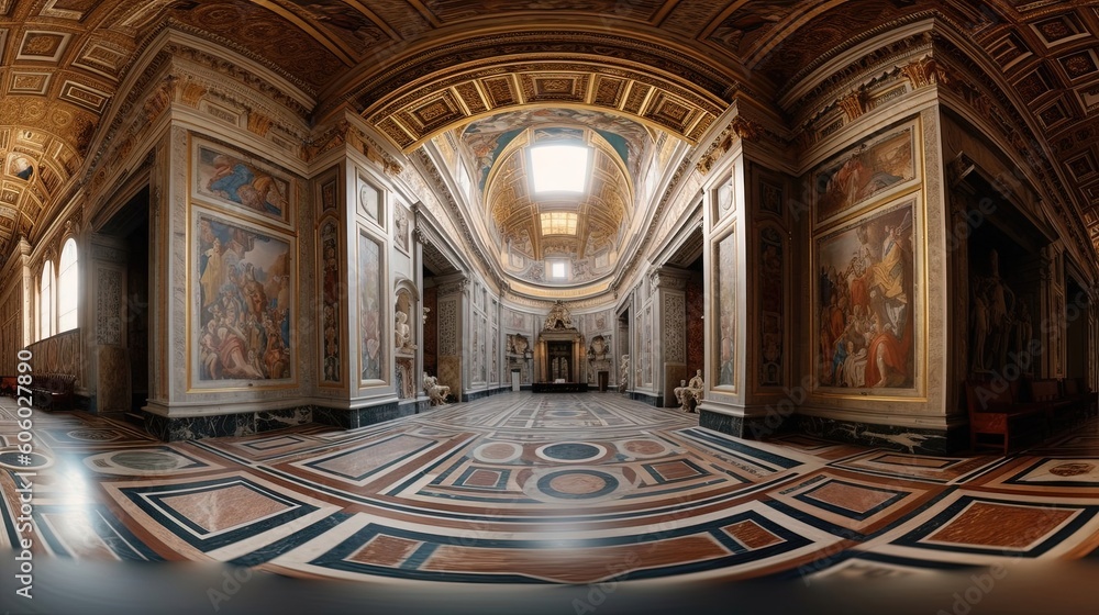 Immerse yourself in the divine beauty and historical significance of the Vatican City in Rome as you embark on a fascinating tour. Generated by AI.