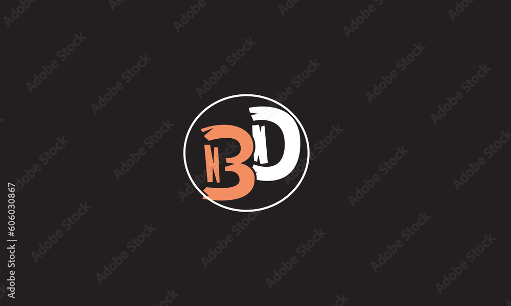 BD, DB, D, B Abstract Letters Logo Monogram	 - obrazy, fototapety, plakaty 