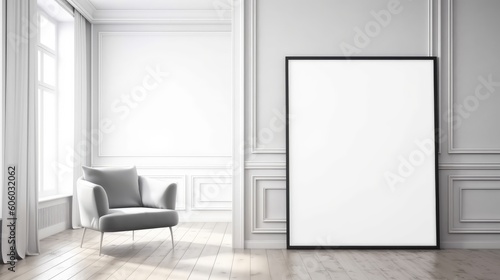 blank poster mock up on the wall of room © ZEKINDIGITAL