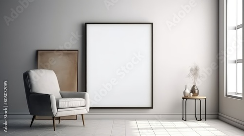 White poster on the wall