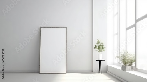 White poster on the wall