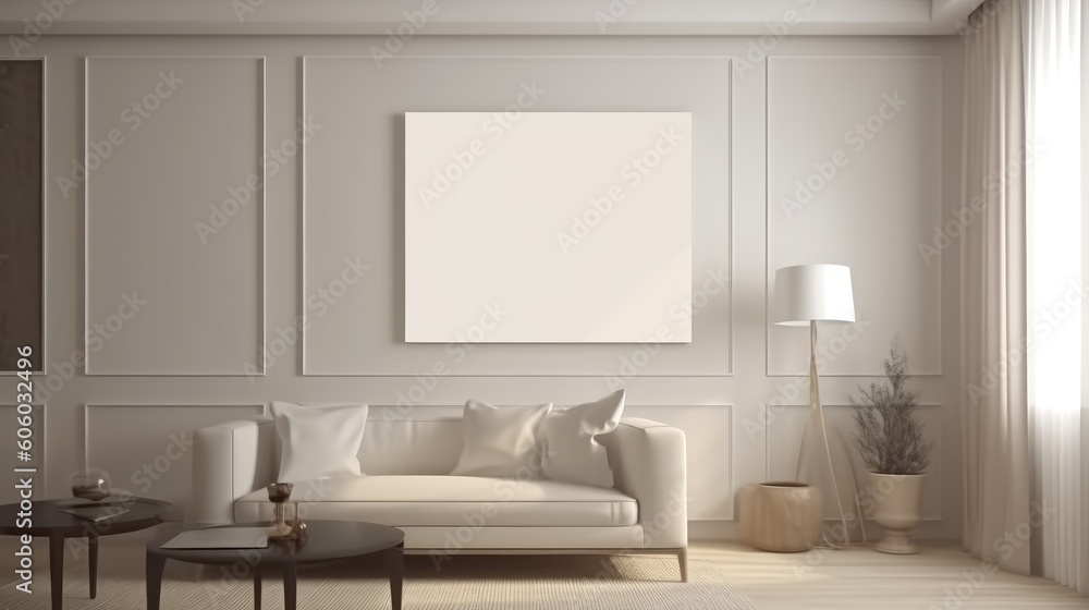 Room with blank poster Room with blank poster