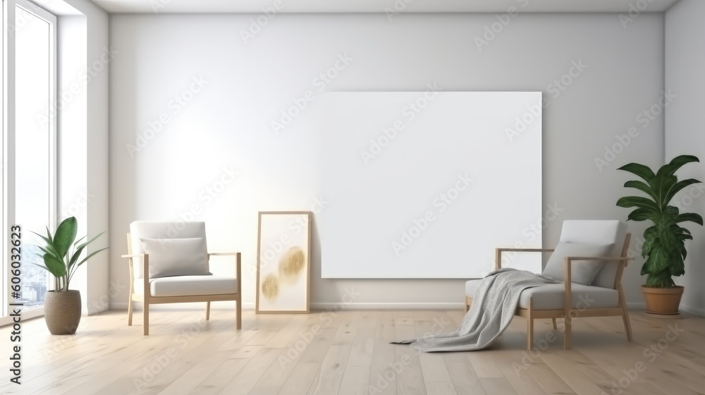 Room with blank poster Room with blank poster