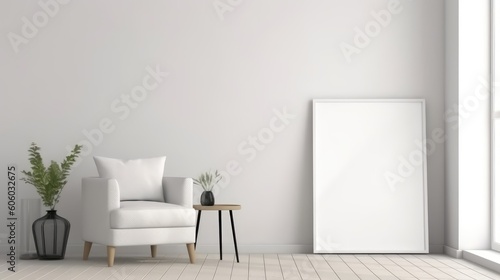 Room with blank poster