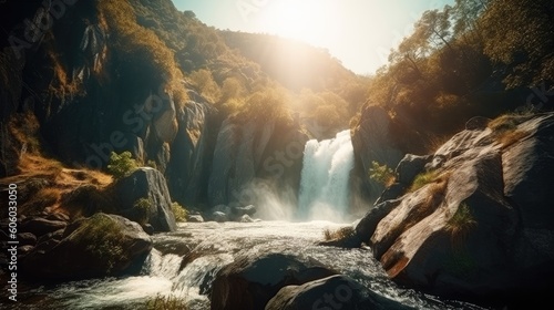 Epic view of waterfall