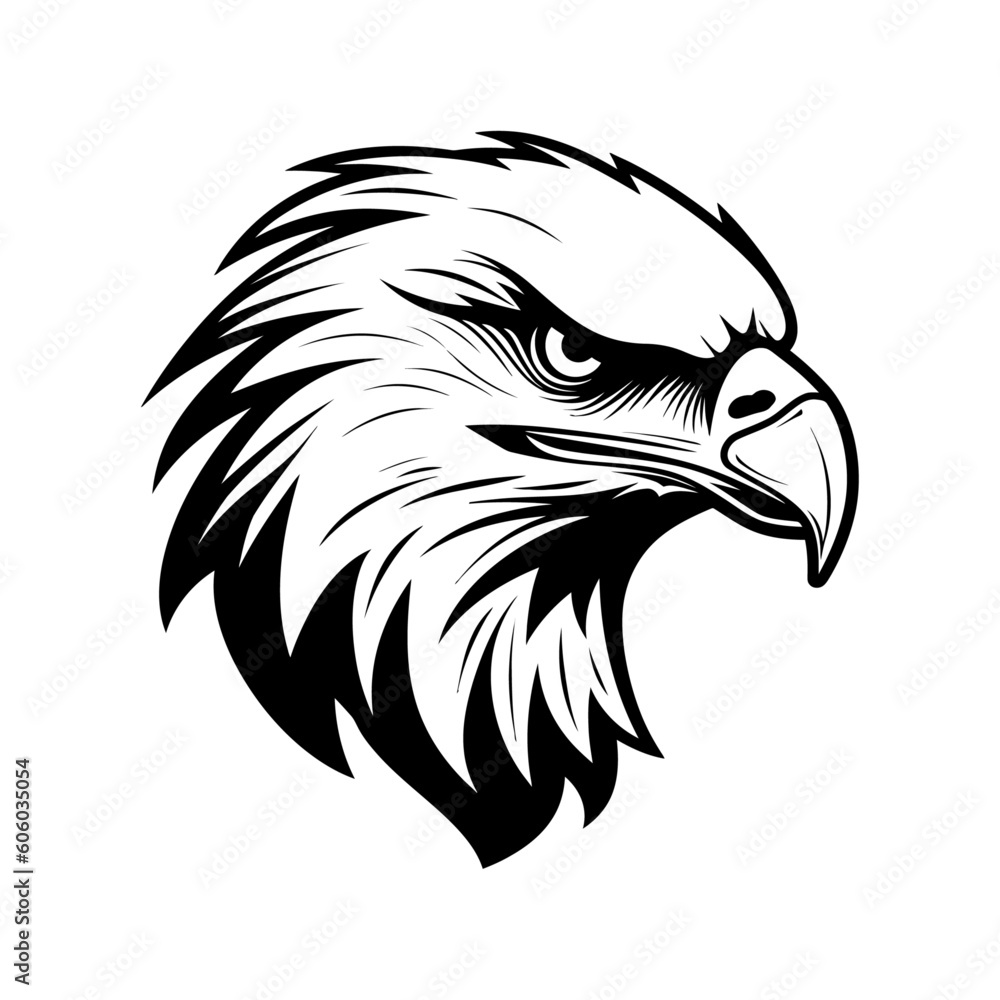 Eagle face, logo, vector illustration, isolated on white background. Eagle face, logo, vector illustration, isolated on white background.